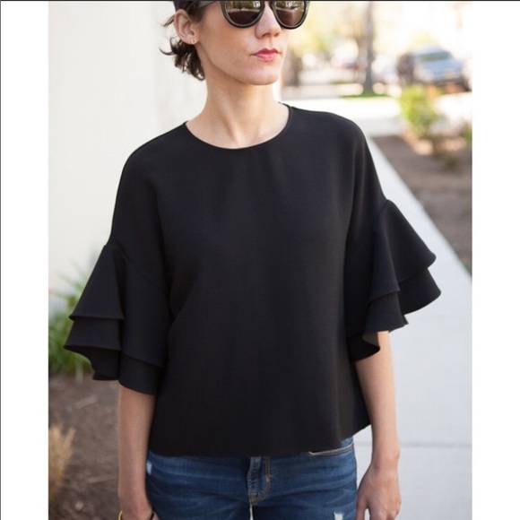 Zara Tops - Zara Black Ruffle Blouse